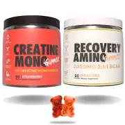Creatine Monohydrate and BCAA Gummies Stack Twin Pack 2G BCAA + 4G Creatine Mono