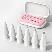 6 Pack Replacement Tips for Apple Pencil, Needle IpadPencil Nibs with Case, No Wear Out Pencil Tip for Apple Pencil 2nd Gen/1st Gen/USB C/Pencil Pro, IPad Pro Pencil Sets (Pink)