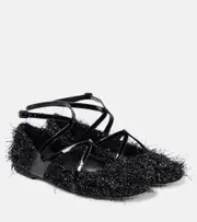 [Jimmy Choo] Jimmy Choo Astoria tinsel ballet flats AU 7.5 black