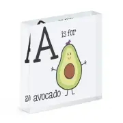 Letter A Is For Avocado Acrylic Photo Block Frame Alphabet Cute Funny
