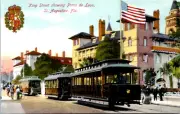 St Augustine Florida Railway Postcard Trolley Interurban Tram RPPC Reprint