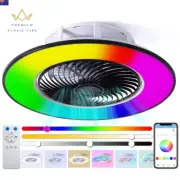 56CM Ceiling Fan Chandelier with Led Light Remote Control Smart Bluetooth Electr