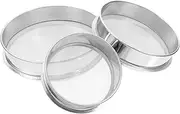 PHENOFICE 3pcs Stainless Steel Round Sieve Durable Metal Soil Sifter for Gardening Pottery and Clay Crafts Precision Strainer for Sifting