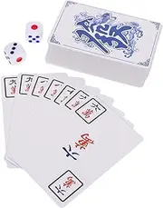 TOYANDONA 1 Set Mahjong Card Portable Travel Mahjong Game with Complete Accessories Smooth Surface Easy to Clean Present for Friends