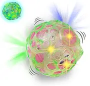 Haktoys Light Up Bouncing Ball, 4” Vibrating Crazy Fun Toy with Flashing Bright Lights, Music and Sound