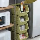Storage Basket Stable Keep Neat Kitchen Storage Organizer Tool Plastic
