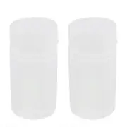 Plastic White Bottle Pill Box Chemical Reagent Container 2pcs