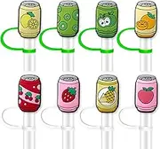 8Pcs Drink Juice Straw Cover for Stanley, 10mm Silicone Straw Topper, Straw Covers Cap for Stanley Cup 30&40oz with Tumblers