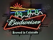 Brewed In Colorado Beer Mountains 24" Vivid LED Neon Sign Light Lamp With Dimmer