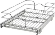 Single 15" x 22" Wire Basket Pull Out Shelf Storage Kitchen Cabinet Organizer