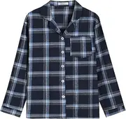 [Latuza] Women's Plaid Flannel Pajama Shirt Button Down Long Sleeve Pj Top