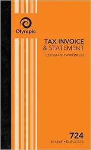 Olympic Carbonless Invoice Statement Book NO.724 200x125 50 Leaf