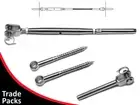 10 Pack Stainless Steel Wire Rope DIY Balustrade Kit Jaw/Swage Fork Turnbuckle