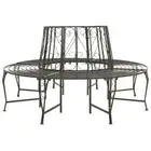 vidaXL Garden Half Round Tree Bench 160 cm Steel