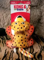 KONG Dog Cozy Tuggz Toy Cheetah sz med/large New!