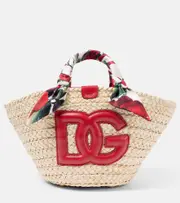 [Dolce & Gabbana] Dolce & Gabbana Kendra Small straw basket bag One Size red