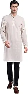 [SKAVIJ] Mens Robe Button Tunic Down Long Sleeve Henley Cotton Thobe Casual Kaftan Gown Kurta Shirt