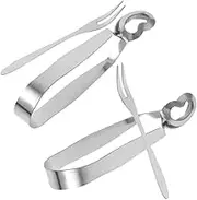 Alipis Elegant Snail Tableware Set Escargot Tongs Forks 4pc Stainless Steel Kitchen Tool for Seafood