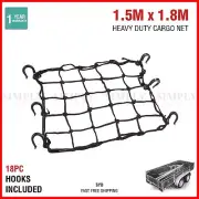 Cargo Net Ute Trailer Truck Heavy Duty Elastic Mesh Car 18 Hooks 1.5M x 1.8M
