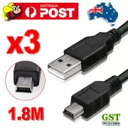 3pcs 1.8M USB Charger Charging Cable for Playstation 3 PS3 Wireless Controller