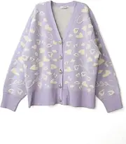 COEL(コエル) Koel 184404035 Women's Heart Jacquard Big Cardigan