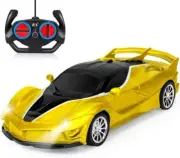 Remote Control Car 1:22 W/Headlight Racing Rotating Drifting High Speed, Yellow