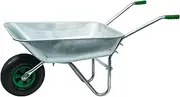 WERKA PRO Galvanised Steel Wheelbarrow with Inflated Wheel