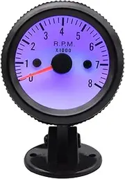 PCECKMZTFZ 0~8000 RPM 52mm Auto Car Tachometer Tacho Gauge Meter Universal Car Motor Blue Backlight Meter Pointer RPM Gauge 12V Gasoline Speedometer