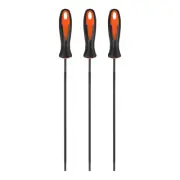 3-Pack Chainsaw Sharpening File, 5/32" with Handle for Sharpening [Black,Orange]