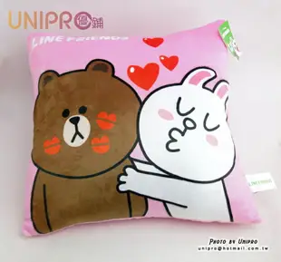 【UNIPRO】LINE FRIENDS 方枕 靠枕 抱枕 熊大 兔兔 饅頭 詹姆士 正版授權 33X33cm