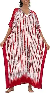 [L-Peach] Women Caftan Roomy Loungewear Nightgown Beach Dress Cover Ups Robe Sarong Pareo, D Multicolor 3, One size