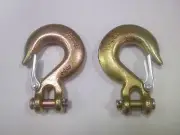 ( 2) 3/8" - Grade 70 Clevis Safety Slip Hooks, Forged Alloy FREE SHIPPING in USA