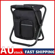 Portable Folding Backpack Chair Camping Stool Cooler Bag Rucksack Beach Fishing