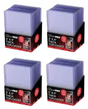 100 Ultra Pro 55pt 3" x 4" THICK TOPLOADERS 4 Packs of 25 Cards Top Load PRIZM