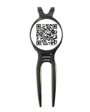 Rick Roll QR Code Logo Funny Prank Golf Ball Marker + Gunmetal Divot Tool