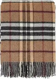 Cozy Blankets | Wool Blanket/Throw | 100% New Zealand Wool | Perfect for Home and Outdoors | Virgin Wool Blanket with Fringes 55"x79" (140 x 200 cm) (Camel Brown)