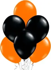 PMU Halloween Balloons 11 Inch Orange & Black Assortment Latex Pkg/100
