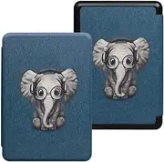 Case for Kindle Paperwhite 10th Generation 2018, Kindle Case with Waterproof Kindle Paperwhite E-Reader Case, e-Book-Reader-Covers with Auto Sleep/Wake for Kindle Paperwhite 10th Gen - Cute Elephant