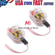 2PCS Level Car Speaker High to Low Impedance Converter 2 Channel RCA Line Out US