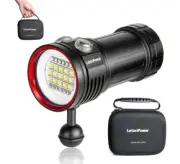 LetonPower Diving Flashlight, L15 10000Lumens Underwater Dive Light 100m