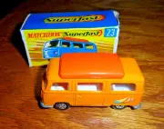 Matchbox Lesney Superfast MB23 Orange Volkswagen Camper Bus w/G Style Box ️