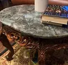 Labradorite Stone Oval Decorative Table Gemstone Side Table Labradorite
