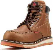 SUREWAY 6 Mens Heavy Duty Steel/Composite/Soft Toe Work Boots for Men,Goodyear Welt,Extremely Comfortable Durable Proved,Superior Oil/Slip Resistant,Thicker Leather,Wedge Sole,Moc Toe Work Boots/Shoes for Men,EH Safety Industrial Construction Boots