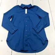 Chico's Scandi Blue Long Sleeve Stretch Button-Up Women's Size 0.5 NEW