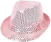 [Ankelesz] Sequin Hat for Man and Women,Western Sequin Fedora Hat Bling Dance Hats