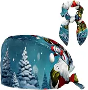 [YTYVAGT] Scrub Caps Women,Scrub Hats Suitable for Women,Christmas Tree Snowmen Santa Claus
