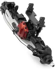 Rock Crawler Axle for SCX10 II 90046 1/10 Axial RC Crawler Car Truck Model Upgrade Parts Complete Metal Alloy Front Rear Straight Axle (Color : Black Front Axle)