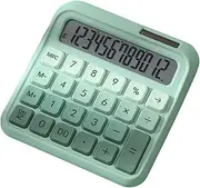 Desktop Calculator 12 Digit Large and Display Big Button Calculators Solar Power and Battery Operated Suitable for Office School Home for Students Accountant - Green