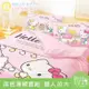 享夢城堡 雙人加大床包薄被套四件組-HELLO KITTY Lets Picnic-粉