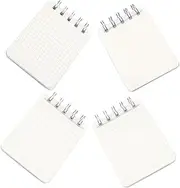 FRCOLOR Mini Notebook Set of 4 80 Page Legal Pads White Wide Ruled Tearable for School Work and Travel